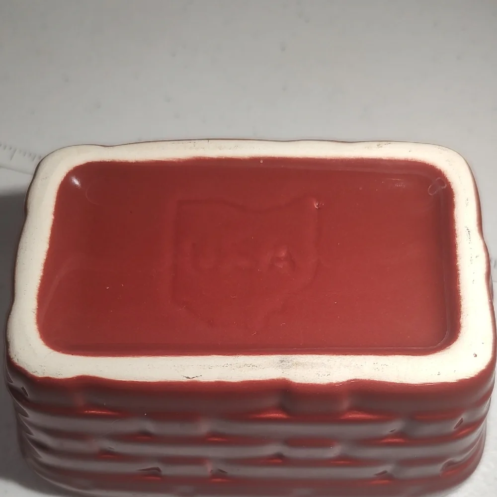 Red Rectangular Ceramic Dish - Picture 5 of 8